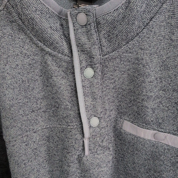 NWT Eddie Bauer Men’s XL Classic Sweater Fleece 1/4 Button Blue Heathered New - Picture 4 of 5